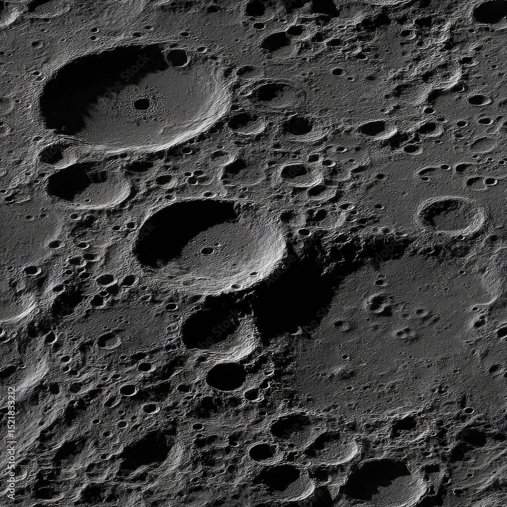 Poster seamless this artwork features a detailed representation of moon craters with texture. the pattern i