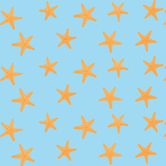 Seamless Starfish Pattern on Transparent Background