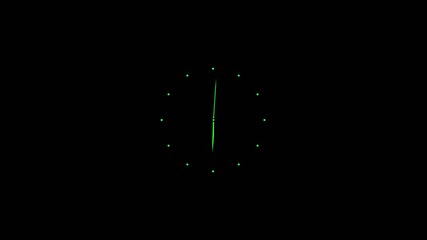 Abstract new analog clock icon animation. clock icon countdown 24 hour day fast speed animation. clock with moving arrows. black background . - Powered by Adobe