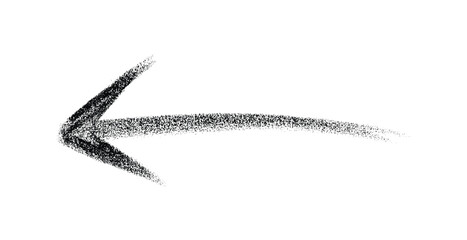 Hand-drawn crayon Balck arrow marker isolated PNG transparent. Hand-drawn brush stroke arrows on a transparent background	