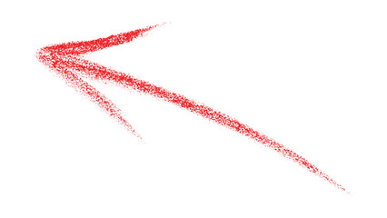 Hand-drawn red arrow marker is isolated on a transparent background, The arrow sign is drawn by hand with a marker. Marked arrow isolated on the background.	