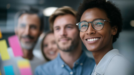 Obraz premium Professional Team Brainstorming in a Modern Workspace