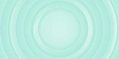 Abstract green 3D circular layered background vector illustration. Futuristic green round shape background.