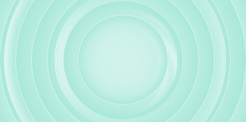 Abstract green 3D circular layered background vector illustration. Futuristic green round shape background.