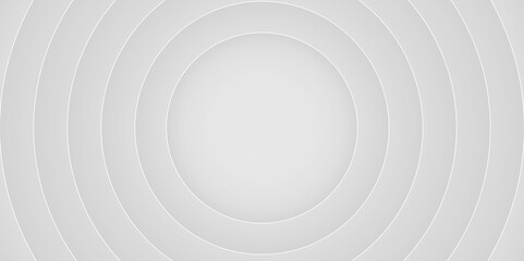Abstract white 3D circular layered background vector illustration. Futuristic white round shape background.