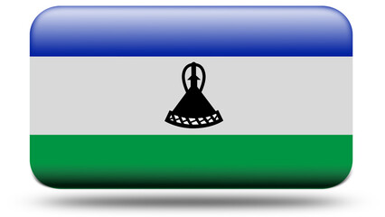 3D Rectangular Flag of Lesotho with Realistic Finish