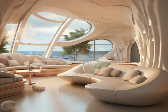 Futuristic Villa with Bionic Design and Ocean View