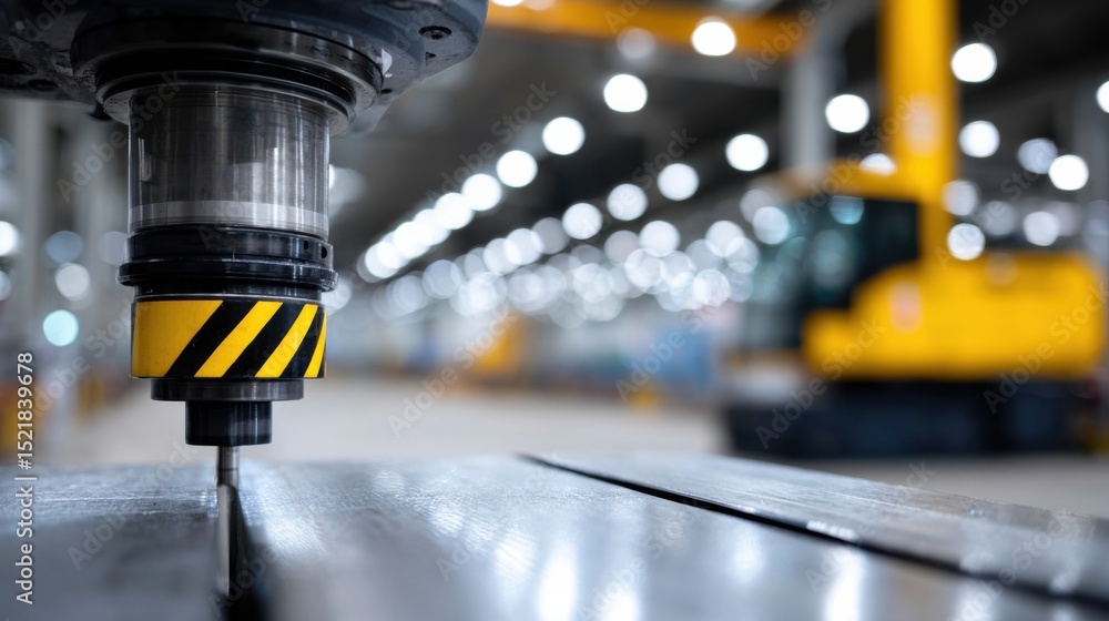 Aufkleber Close Up of CNC Milling Machine Cutting Metal, Illustrating Precision Manufacturing and Industrial Innovation for Engineering Solutions and Factory Automation : Generative AI