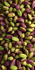 Close-Up Pistachios: Vibrant Green Nuts for Healthy Organic Snacking & Vegan Cooking Ingredients