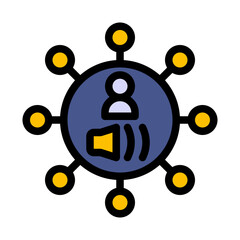 Viral marketing filled line icon
