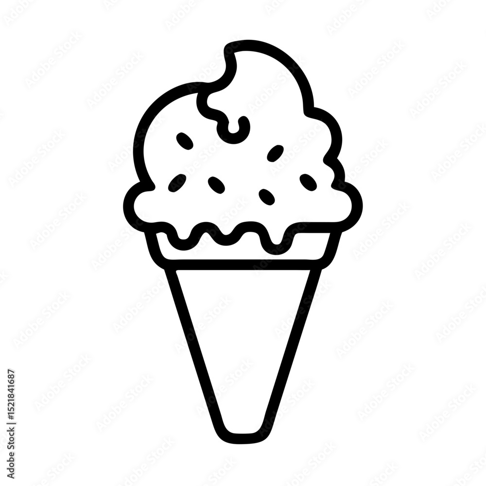 Poster a sleek minimalist black and white ice cream design perfect for branding logos website icons and use