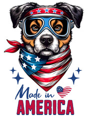 American Dog in glasses