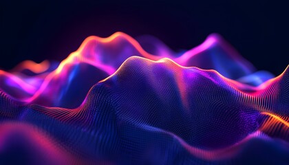 Obraz premium Abstract digital landscape with vibrant colors.