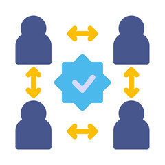 Influencer collaboration flat icon