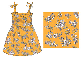 Trendy seamless  pattern with hand drawing flowers . For printed t shirt, graphic tee, wallpaper and other design