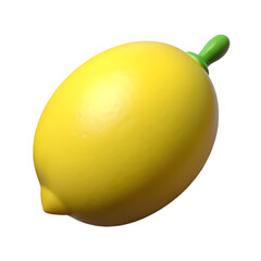 "Lemon 3D Illustration – Fresh Citrus Fruit Render on White Background"

