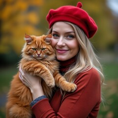 girl with cat