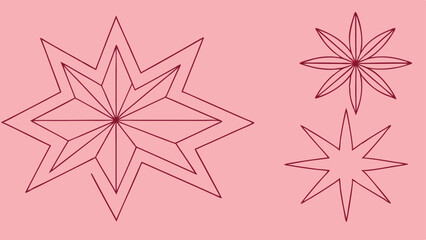 Obraz premium Geometric starburst shapes in various styles for graphic design projects