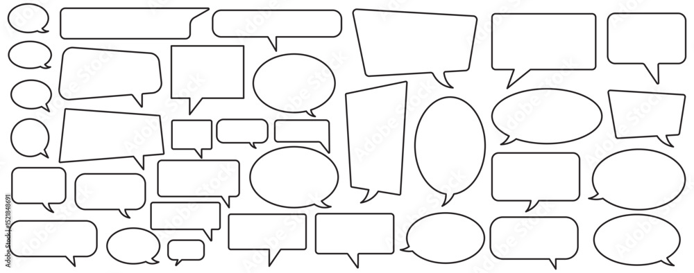 Poster speech bubble collection. set of speech bubble icon vector. comment box icon vector set. dialogue bo