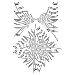 Leafy vector design. Symmetrical foliage icon. Abstract nature shape. Decorative plant figure.