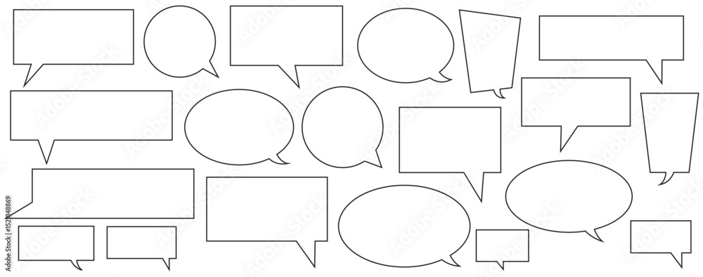Poster speech bubble collection. set of speech bubble icon vector. comment box icon vector set. dialogue bo