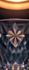 close up of a glass with a diamond in it