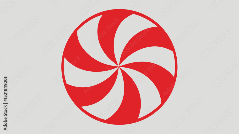 Poster red and white swirl design on a white background suitable for various projects