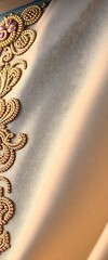 close up of a fabric with a design on it