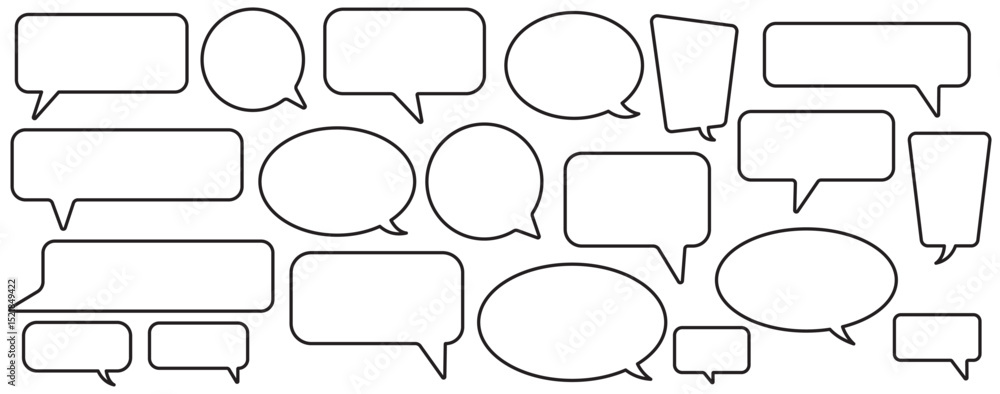 Poster speech bubble collection. set of speech bubble icon vector. comment box icon vector set. dialogue bo