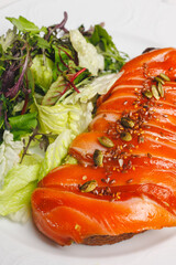 Smoked Salmon Toast with Salad