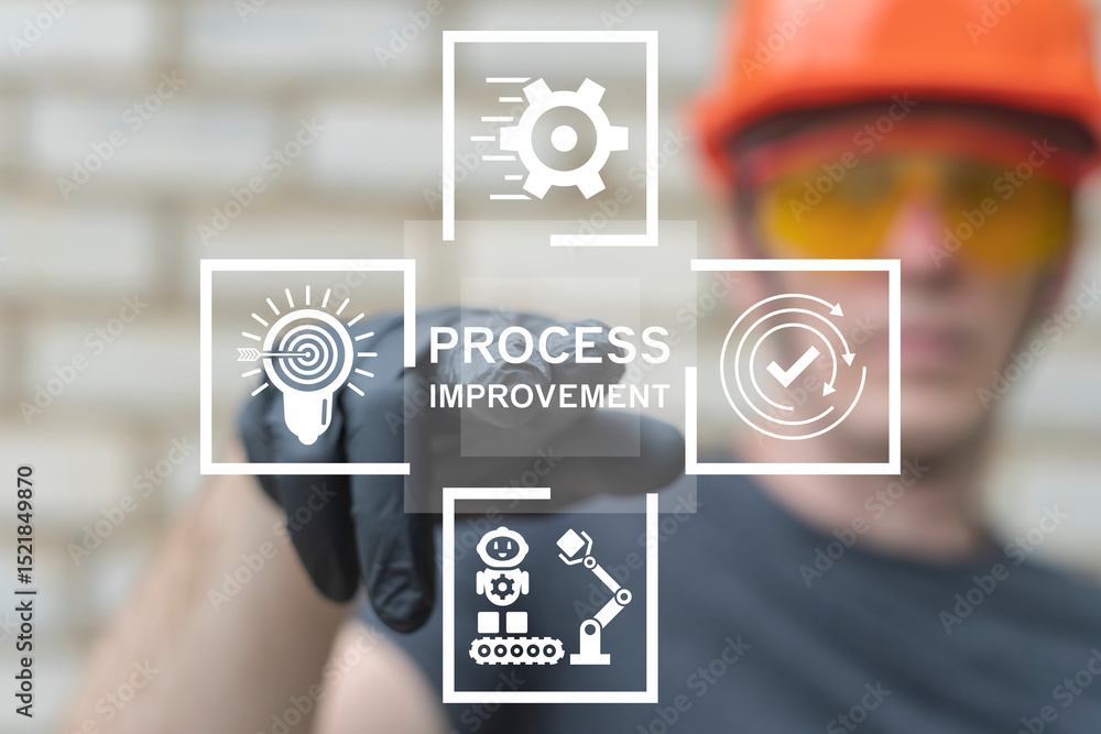 Poster engineer using virtual touch screen push inscription: process improvement. continuous process improv