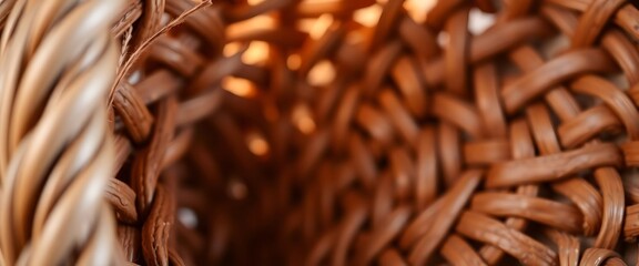 close up of a basket with a brown handle