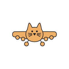 Adorable Cat Silhouette with Whiskers Icon