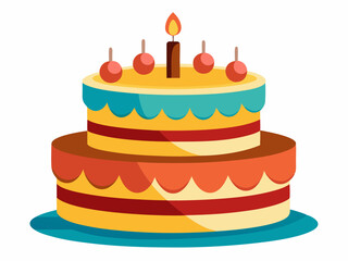 birthday cake isolated on white background