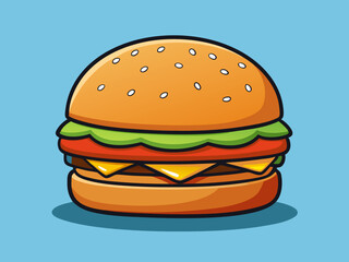 hamburger on white background