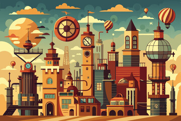 Obraz premium Vintage European town street at night, with old architecture and urban homes