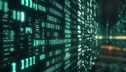 Abstract digital binary code display.