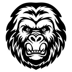 aggressive gorilla head