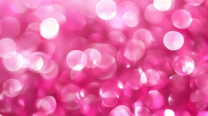Abstract Pink Bokeh Background with Soft Light Circles