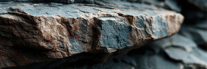 Close-up view of textured rock formation showcasing natural patterns and colors found in outdoor landscapes