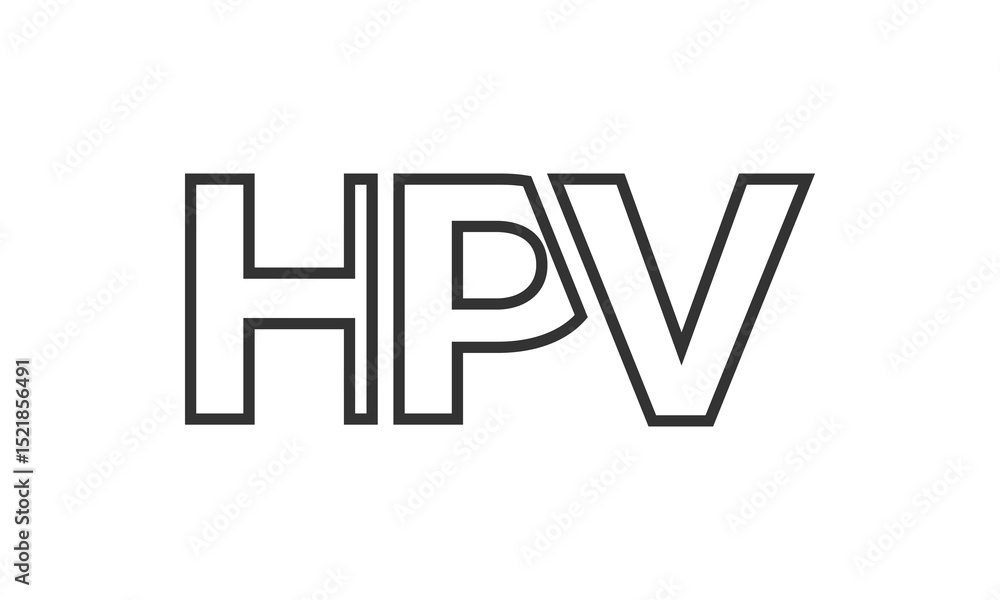 Poster hpv logo design template with strong and modern bold text. initial based vector logotype featuring s