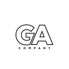 Letter G and A, GA logo design template. Minimal monogram initial based logotype.