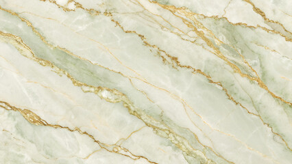 Fototapeta premium Delicate Green Marble With Golden Veins Texture Close Up