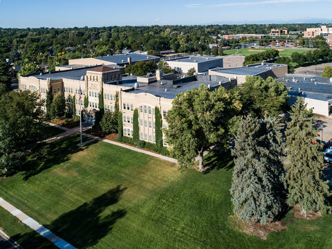 Greeley Central High School Sunrise drone shot
