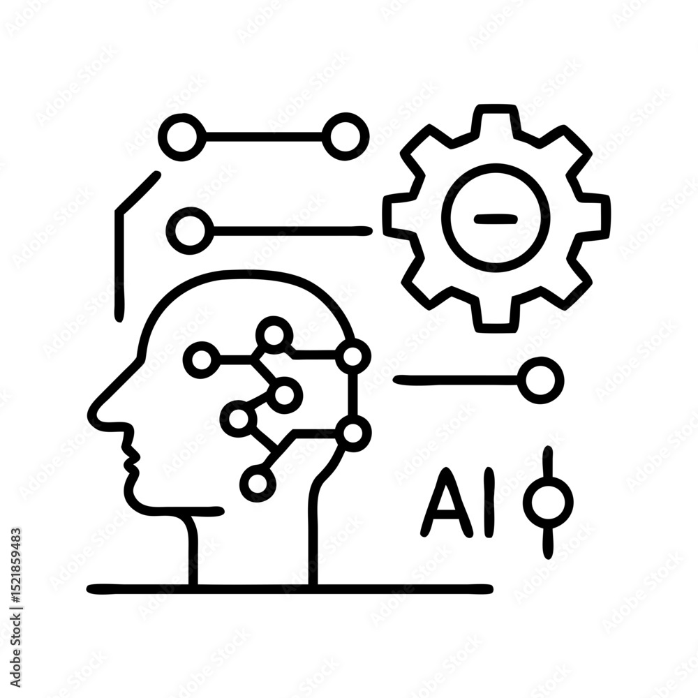 Poster artificial intelligence ai machine learning brain technology neural network concept design vector ic