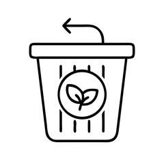 Recycle bin with leaf logo vector icon illustration for eco friendly and sustainability concept design