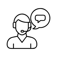 Customer service representative icon vector illustration for call center support and help desk agent