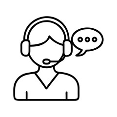 Customer service representative icon vector illustration for call center and support agent job role