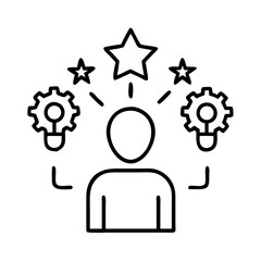 Human innovation and creative process concept showcasing ideas and solutions for business growth success