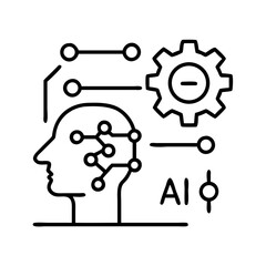 Artificial intelligence ai machine learning brain technology neural network concept design vector icon